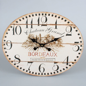 Casa de Engel Nástěnné oválné hodiny Bordeaux 39x49x2cm