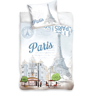 Jerry Fabrics bavlna povlečení Paříž Eiffelova Věž 140x200 70x90