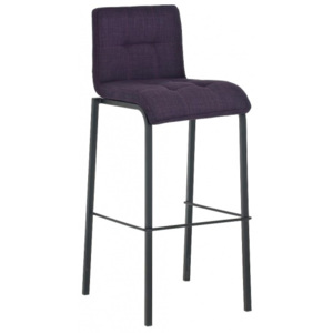 Barová židle Sarah, látkový potah, výška 78 cm, černá-fialová