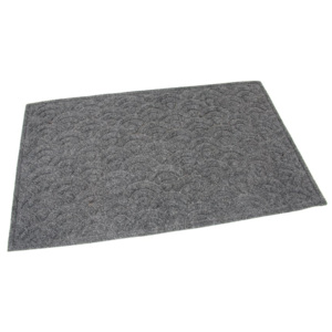 Antracitová textilní vstupní venkovní čistící rohož Circles, FLOMAT - délka 45 cm, šířka 75 cm a výška 1 cm
