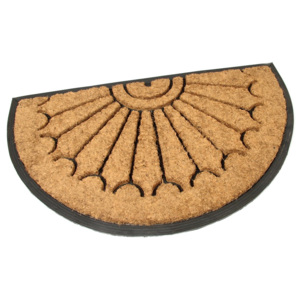 Kokosová čistící venkovní vstupní půlkruhová rohož Rays, FLOMAT - délka 45 cm, šířka 75 cm a výška 2,2 cm