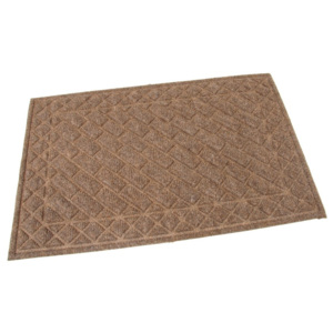 Hnědá textilní vstupní venkovní čistící rohož Bricks - Squares, FLOMAT - délka 40 cm, šířka 60 cm a výška 1 cm