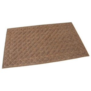 Hnědá textilní vstupní venkovní čistící rohož Bricks - Squares, FLOMAT - délka 45 cm, šířka 75 cm a výška 1 cm
