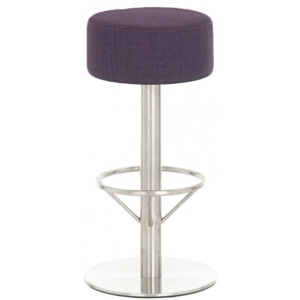 Barová židle Rasper, výška 76 cm, nerez, látkový potah, fialová