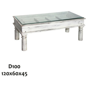 Konferenční stolek Antic bílá, indický koloniální nábytek