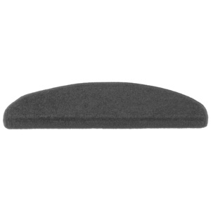 Černý kobercový půlkruhový nášlap na schody Eton - délka 65 cm a šířka 24 cm