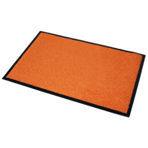 Oranžová textilní vstupní vnitřní čistící rohož Twister - délka 90 cm, šířka 60 cm a výška 0,7 cm