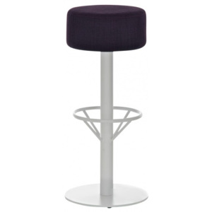 Barová židle Rasper, výška 76 cm, bílá, látkový potah, fialová