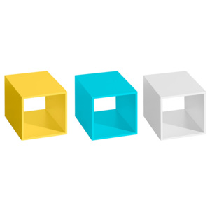 Regál Cube 3 Cube: Dekor Grafit/žlutá