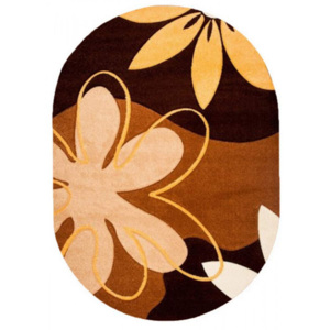 Kusový koberec Květy hnědý ovál, Velikosti 190x270cm