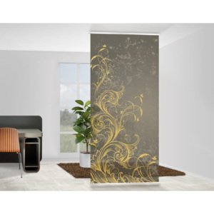 Závěsná dělící stěna Gold & Sepia Scrolls, 250 x 120 cm