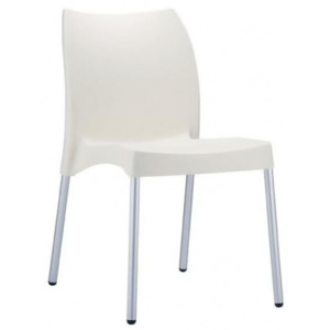 Jídelní židle plastová Adana - SET 2 ks, krémová