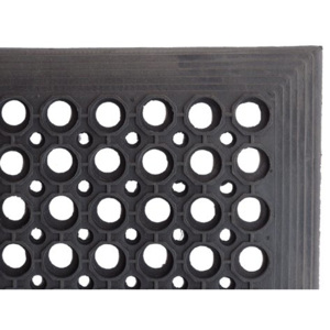 Černá gumová vstupní venkovní čistící rohož - délka 150 cm, šířka 90 cm a výška 1,4 cm