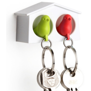 Věšáček na klíče Mini Sparrow | zelená/červený