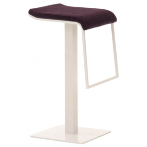 Barová židle Prisma, látkový potah, výška 78 cm, bílá-fialová