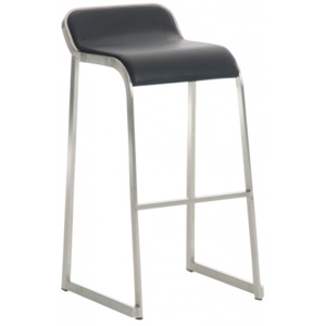 Barová židle Lara, výška 76 cm, nerez-černá
