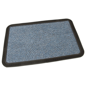 Modrá textilní vstupní venkovní čistící rohož Chaos, FLOMAT - délka 40 cm, šířka 60 cm a výška 0,8 cm