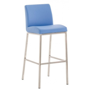 Barová židle Denis, výška 77 cm, nerez-modrá