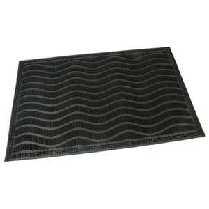 Gumová čistící venkovní vstupní rohož Waves, FLOMAT - délka 40 cm, šířka 60 cm a výška 0,9 cm