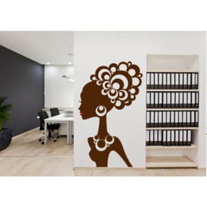 NomiaPro | Samolepka na zeď - Afro dívka | 30 x 50 cm
