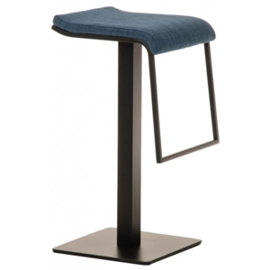 Barová židle Prisma, látkový potah, výška 78 cm, černá - modrá