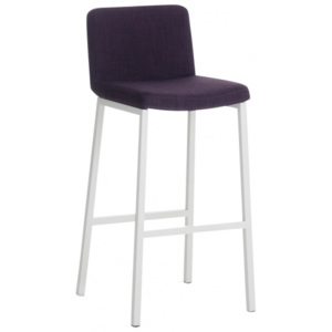 Barová židle Elisha, látkový potah, výška 77 cm, bílá-fialová