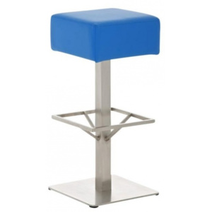 Barová židle Rubicon, výška 76 cm, nerez-modrá