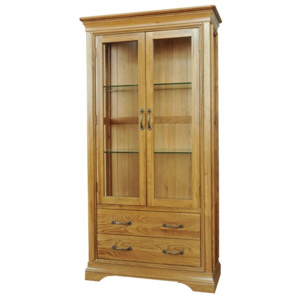Dubová vitrína FRGD1, rustikální dřevěný nábytek