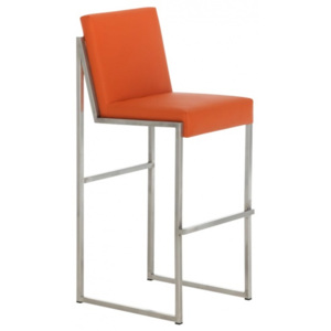 Barová židle Axel, výška 75 cm, nerez-oranžová