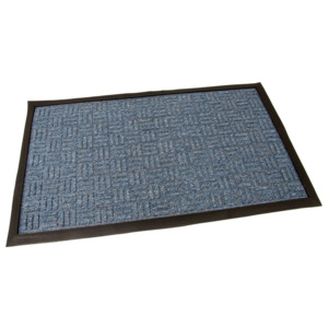 Modrá textilní vstupní venkovní čistící rohož Criss Cross, FLOMAT - délka 45 cm, šířka 75 cm a výška 1 cm