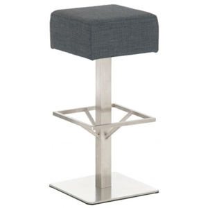 Barová židle Rubicon, výška 85 cm, nerez, látkový potah-tmavě šedá