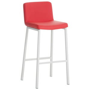 Barová židle Elisha koženka, výška 77 cm, bílá-červená