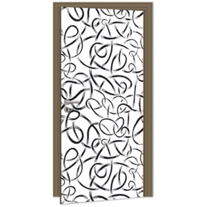 Dimex | Samolepicí fototapeta na dveře - Abstract Lines (Černobílý abstrakt) | 95 x 210 cm