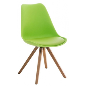 Židle Lona / podnož hranatá přírodní, zelená