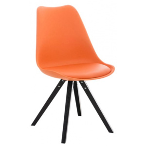 Židle Lona / podnož hranatá černá, oranžová