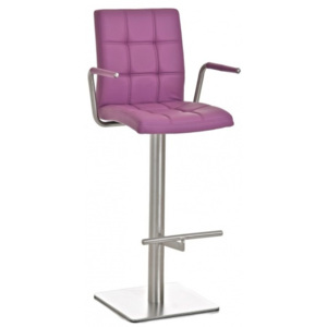 Barová židle Baltimor, výška 78 cm, nerez-fialová