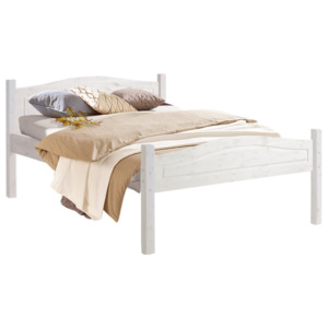 Bílá dvoulůžková dřevěná postel 13Casa Cinnamom, 140 x 200 cm