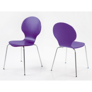 Jídelní překližková židle Mauntin - SET 4 ks, fialová