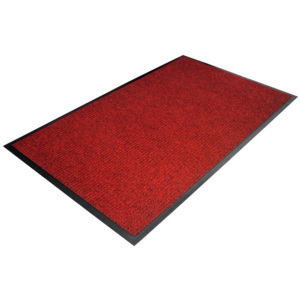 Červená textilní vstupní vnitřní čistící rohož - délka 90 cm, šířka 60 cm a výška 0,7 cm
