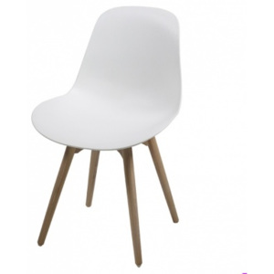 Jídelní židle s masivními nohami Bellis - SET 2 ks, bílá
