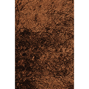 Chlupatý kusový koberec Shine Shaggy brown hnědý Rozměr: 50x80 cm