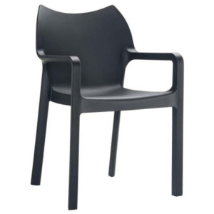 Jídelní židle s područkami Rouse - SET 2 ks, černá
