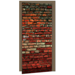 Dimex | Samolepicí fototapeta na dveře - Brick Wall (Cihlová zeď) | 95 x 210 cm