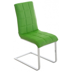 Jídelní židle Katrine s kovovou podnoží chrom, zelená