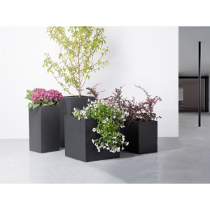 Černý dekorativní květináč 30x30x30 cm - MELAR