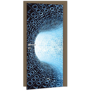 Dimex | Samolepicí fototapeta na dveře - Binary Stream (Matrix tunel) | 95 x 210 cm