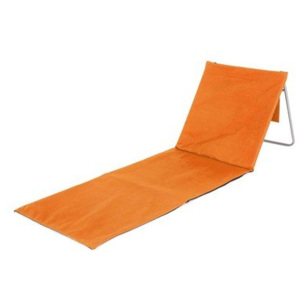 Oranžové skládací plážové lehátko s ocelovou konstrukcí - délka 160 cm a šířka 54 cm