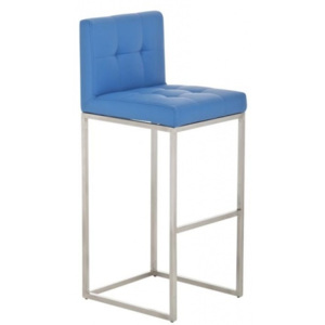 Barová židle Thevis, výška 77 cm, nerez-modrá
