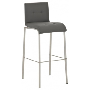 Barová židle Sarah Leder, výška 78 cm, nerez-šedá