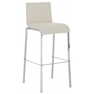 Barová židle Sarah Leder, výška 78 cm, chrom-krémová